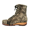 [Noirgold] Heike, clog lammfell gefütterter clog stiefel damen mit biegsamer nachhaltiger holzsohle, holzclogs woody, woody schuhe, woody shoes, handgemachte holzschuhe aus österreich, kärnten, farbe: noirgold (gold mit schwarzen cracks)