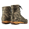 [Noirgold] Heike, clog lammfell gefütterter clog stiefel damen mit biegsamer nachhaltiger holzsohle, holzclogs woody, woody schuhe, woody shoes, handgemachte holzschuhe aus österreich, kärnten, farbe: noirgold (gold mit schwarzen cracks)