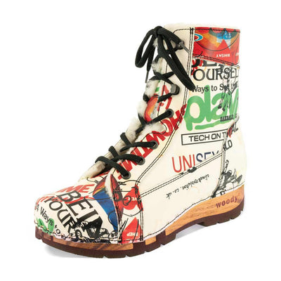 [Showtime] Heike, clog lammfell gefütterter clog stiefel damen mit biegsamer nachhaltiger holzsohle, farbe: showtime (by vivienne westwood), holzclogs woody, woody schuhe, woody shoes, handgemachte holzschuhe aus österreich, kärnten
