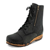 herta, clog stiefel damen mit biegsamer nachhaltiger holzsohle, farbe: nero, holzclogs woody, woody schuhe, woody shoes, handgemachte holzschuhe aus österreich, kärnten
