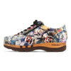 [Sex & Rock'n'Roll] jack, clog sneakers für herren mit biegsamer nachhaltiger holzsohle, farbe: weiss (multicolor-print urban style), holzclogs woody, woody schuhe, woody shoes, handgemachte holzschuhe aus österreich, kärnten