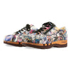 [Sex & Rock'n'Roll] jack, clog sneakers für herren mit biegsamer nachhaltiger holzsohle, farbe: weiss (multicolor-print urban style), holzclogs woody, woody schuhe, woody shoes, handgemachte holzschuhe aus österreich, kärnten