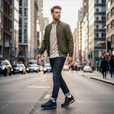 [Navy] jack, clog sneakers für herren mit biegsamer nachhaltiger holzsohle, holzclogs woody, woody schuhe, woody shoes, handgemachte holzschuhe aus österreich, kärnten,farbe: navi (blau)