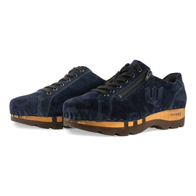 [Navy] jack, clog sneakers für herren mit biegsamer nachhaltiger holzsohle, holzclogs woody, woody schuhe, woody shoes, handgemachte holzschuhe aus österreich, kärnten,farbe: navi (blau)