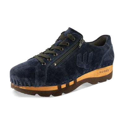 [Navy] jack, clog sneakers für herren mit biegsamer nachhaltiger holzsohle, holzclogs woody, woody schuhe, woody shoes, handgemachte holzschuhe aus österreich, kärnten,farbe: navi (blau)