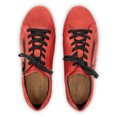 jack, clog sneakers für herren mit biegsamer nachhaltiger holzsohle, farbe: rosso (glattleder rot), holzclogs woody, woody schuhe, woody shoes, handgemachte holzschuhe aus österreich, kärnten