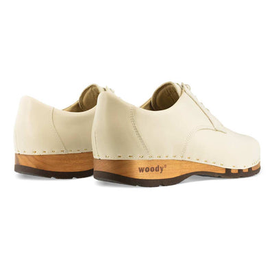 Herren Clogs Sneaker Jan Creme Herrenclog Sneaker woody, Holzschuh, Holz Clog, Holzsohle. biegsame flexible Holzsohle.
