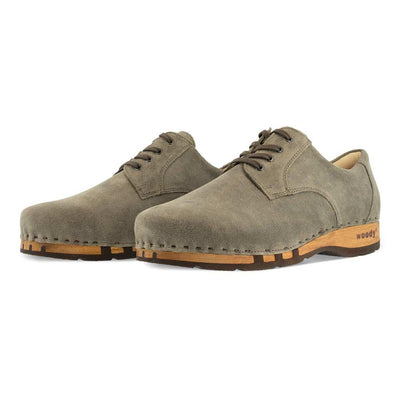 Herren Clogs Sneaker Sand Creme Herrenclog Sneaker woody, Holzschuh, Holz Clog, Holzsohle. biegsame flexible Holzsohle.