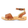 jana, sandalen clogs damen mit biegsamer nachhaltiger holzsohle, farbe: safor (braun), holzclogs woody, woody schuhe, woody shoes, handgemachte holzschuhe aus österreich, kärnten