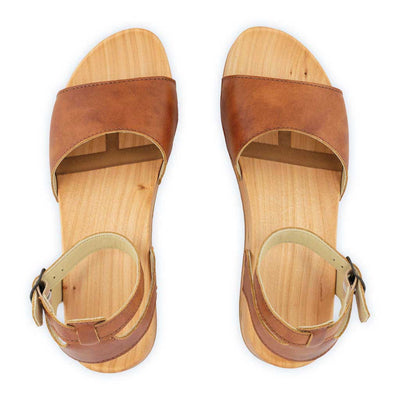 [Safor] jana, sandalen clogs damen mit biegsamer nachhaltiger holzsohle, farbe: safor (braun), holzclogs woody, woody schuhe, woody shoes, handgemachte holzschuhe aus österreich, kärnten