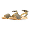 jana, sandalen clogs damen mit biegsamer nachhaltiger holzsohle, farbe: sand-warm_grey, holzclogs woody, woody schuhe, woody shoes, handgemachte holzschuhe aus österreich, kärnten