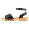 jana, sandalen clogs damen mit biegsamer nachhaltiger holzsohle, farbe: schwarz, holzclogs woody, woody schuhe, woody shoes, handgemachte holzschuhe aus österreich, kärnten