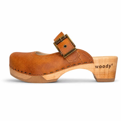 [Safor] Jaqueline Damen Clog, farbe: safor (braun), damen clog mit biegsamer nachhaltiger holzsohle, woody schuhe, woody shoes, handgemachte holzschuhe aus österreich, kärnten