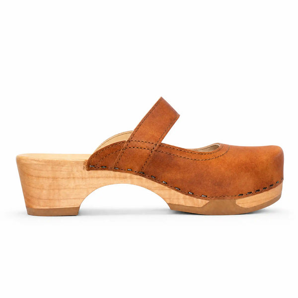 [Safor] Jaqueline Damen Clog, farbe: safor (braun), damen clog mit biegsamer nachhaltiger holzsohle, woody schuhe, woody shoes, handgemachte holzschuhe aus österreich, kärnten