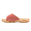 heidi, clogs pantolette damen mit biegsamer nachhaltiger holzsohle, farbe: flamingo, holzclogs woody, woody schuhe, woody shoes, handgemachte holzschuhe aus österreich, kärnten