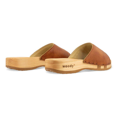 heidi, clogs pantolette damen mit biegsamer nachhaltiger holzsohle, farbe: safor (braun), holzclogs woody, woody schuhe, woody shoes, handgemachte holzschuhe aus österreich, kärnten