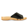heidi, clogs pantolette damen mit biegsamer nachhaltiger holzsohle, farbe: schwarz, holzclogs woody, woody schuhe, woody shoes, handgemachte holzschuhe aus österreich, kärnten