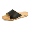 heidi, clogs pantolette damen mit biegsamer nachhaltiger holzsohle, farbe: schwarz, holzclogs woody, woody schuhe, woody shoes, handgemachte holzschuhe aus österreich, kärnten