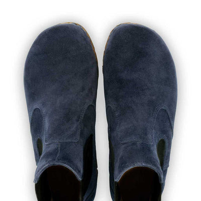 [Navy] Jutta Damen Clog Stiefelette mit biegsamer nachhaltiger holzsohle, der bestseller, holzclogs woody, woody schuhe, woody shoes, handgemachte holzschuhe aus österreich, kärnten,farbe: navi (blau)