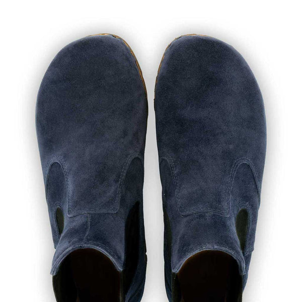 [Navy] Jutta Damen Clog Stiefelette mit biegsamer nachhaltiger holzsohle, der bestseller, holzclogs woody, woody schuhe, woody shoes, handgemachte holzschuhe aus österreich, kärnten,  farbe: navi (blau)