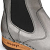 Jutta, clog boots damen mit biegsamer nachhaltiger holzsohle, farbe: titan, der bestseller, holzclogs woody, woody schuhe, woody shoes, handgemachte holzschuhe aus österreich, kärnten