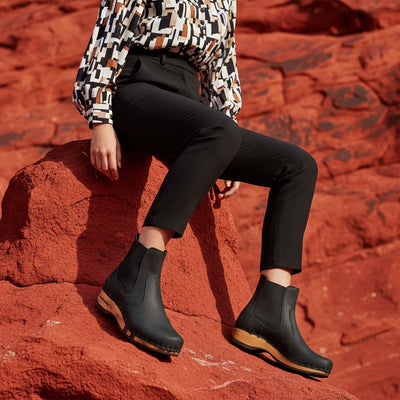 [Nero] clogs damen jutta woody holzschuhe stiefelette, ankle boots, ankleboots gefüttert, damenstiefel, damenclogs mit holzsohle. holzclogs, clogs damen knöchel stiefel, damen clogs leder. holz schuhe, holzclog, holzschuhe winterstiefel bestellen. farbe: nero (schwarz)