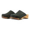 katharina, clogs damen mit biegsamer nachhaltiger holzsohle, farbe: nero-schwarz, holzclogs woody, woody schuhe, woody shoes, handgemachte holzschuhe aus österreich, kärnten