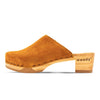 katharina, clogs damen mit biegsamer nachhaltiger holzsohle, farbe: papaya (orange), holzclogs woody, woody schuhe, woody shoes, handgemachte holzschuhe aus österreich, kärnten