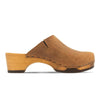 katharina, clogs damen mit biegsamer nachhaltiger holzsohle, farbe: tabacco-braun, holzclogs woody, woody schuhe, woody shoes, handgemachte holzschuhe aus österreich, kärnten