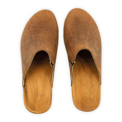 katharina, clogs damen mit biegsamer nachhaltiger holzsohle, farbe: tabacco-braun, holzclogs woody, woody schuhe, woody shoes, handgemachte holzschuhe aus österreich, kärnten