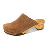 katharina, clogs damen mit biegsamer nachhaltiger holzsohle, farbe: tabacco-braun, holzclogs woody, woody schuhe, woody shoes, handgemachte holzschuhe aus österreich, kärnten