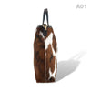 [A01] Kira - praktische Tote Bag Handtasche aus Fell Natur und Schwarzem Leder