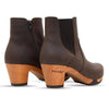 lara-farbe: caffe-braun_clog boots damen mit biegsamer nachhaltiger Weidenholzsohle-holzclogs woody, woody schuhe, woody shoes, handgemachte holzschuhe aus österreich, kärnten