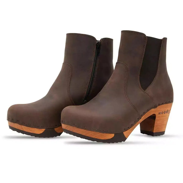 Lara – Clog Ankle Boots with flexible wooden sole by woody®