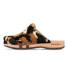 [Fell Kombi] Lea Fell, clogs damen mit biegsamer nachhaltiger holzsohle, farbe: fell kombi (kuh-print), holzclogs woody, woody schuhe, woody shoes, handgemachte holzschuhe aus österreich, kärnten