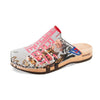 Lea clogs damen von woody holzschuhe damenclogs mit fexibler holzsohle. holzclogs farbe: kaiser franz joseph (multicolor print) Damenclogs, Damen Clogs - Clogs Damen. Holzschuhe für Damen, Damen Clogs, Holzclogs, Damen Pantoletten mit Holzsohle. Holz Schuhe, Clog für Frauen