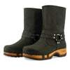 [Nero] leni, clog schlupfstiefel damen mit biegsamer nachhaltiger holzsohle, holzclogs woody, woody schuhe, woody shoes, handgemachte holzschuhe aus österreich, kärnten, farbe: nero (schwarz)