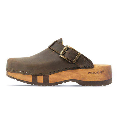 [Caffe] leon, clogs herren mit biegsamer nachhaltiger holzsohle, farbe: caffe-braun, holzclogs woody, woody schuhe, woody shoes, handgemachte holzschuhe aus österreich, kärnten