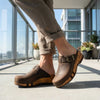 [Caffe] leon, clogs herren mit biegsamer nachhaltiger holzsohle, farbe: caffe-braun, holzclogs woody, woody schuhe, woody shoes, handgemachte holzschuhe aus österreich, kärnten