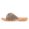modell-lina-farbe: sand_clogs pantoletten damen mit biegsamer nachhaltiger weidenholzsohle, holzclogs woody, woody schuhe, woody shoes, handgemachte holzschuhe aus österreich, kärnten, metal-accessoires-inchrome-optic. Damenclogs, Damen Clogs - Clogs Dame
