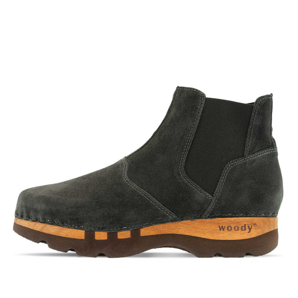 [Graphit] Louis Herren Clog Stiefel, Herrenclog von woody Schuhe. Clogs mit biegsamer Holzsohle und Holzfußbett. Herrenclogs, Holzclogs kaufen. Clogs online bestellen, Farbe: schwarz