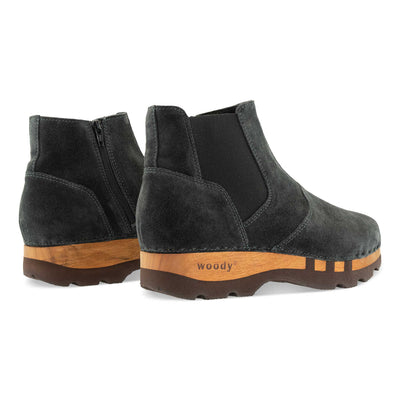 [Graphit] Louis Herren Clog Stiefel, Herrenclog von woody Schuhe. Clogs mit biegsamer Holzsohle und Holzfußbett. Herrenclogs, Holzclogs kaufen. Clogs online bestellen, Farbe: schwarz