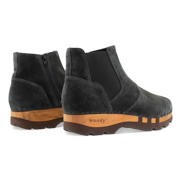 [Graphit] Louis Herren Clog Stiefel, Herrenclog von woody Schuhe. Clogs mit biegsamer Holzsohle und Holzfußbett. Herrenclogs, Holzclogs kaufen. Clogs online bestellen, Farbe: schwarz