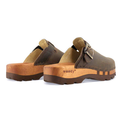 [Caffe] lukas, clogs herren mit biegsamer nachhaltiger holzsohle, der bestseller, farbe: caffe-braun, holzclogs woody, woody schuhe, woody shoes, handgemachte holzschuhe aus österreich, kärnten