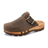 lukas, clogs herren mit biegsamer nachhaltiger holzsohle, der bestseller, farbe: caffe-braun, holzclogs woody, woody schuhe, woody shoes, handgemachte holzschuhe aus österreich, kärnten