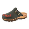 lukas kärnten, clogs herren mit stick und biegsamer nachhaltiger holzsohle, der bestseller, farbe: schwarz, holzclogs woody, woody schuhe, woody shoes, handgemachte holzschuhe aus österreich, kärnten