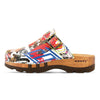 lukas, clogs herren mit biegsamer nachhaltiger holzsohle, der bestseller, farbe: kaiser franz joseph (multicolor), holzclogs woody, woody schuhe, woody shoes, handgemachte holzschuhe aus österreich, kärnten