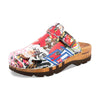 lukas, clogs herren mit biegsamer nachhaltiger holzsohle, der bestseller, farbe: kaiser franz joseph (multicolor), holzclogs woody, woody schuhe, woody shoes, handgemachte holzschuhe aus österreich, kärnten