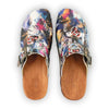 lukas, clogs herren mit biegsamer nachhaltiger holzsohle, der bestseller, farbe: sex & rock'n'roll (multicolor), holzclogs woody, woody schuhe, woody shoes, handgemachte holzschuhe aus österreich, kärnten
