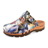 lukas, clogs herren mit biegsamer nachhaltiger holzsohle, der bestseller, farbe: sex & rock'n'roll (multicolor), holzclogs woody, woody schuhe, woody shoes, handgemachte holzschuhe aus österreich, kärnten